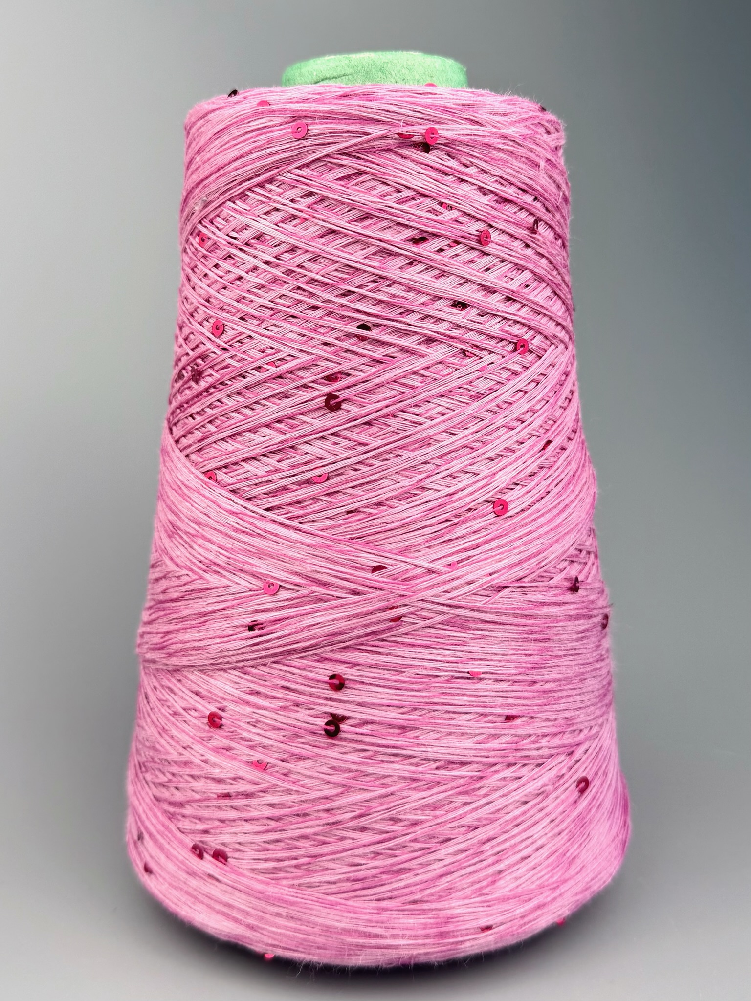 Art. Lino – 100 % Leinengarn mit Pailletten col. Pfingstrosenrosa 580 m / 100 g foto 2